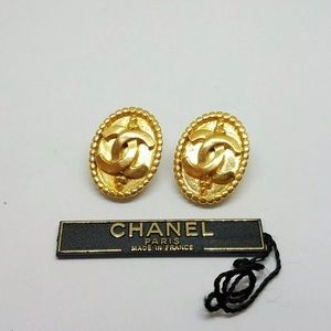 Authentic Rare Vintage Chanel Gold Earrings